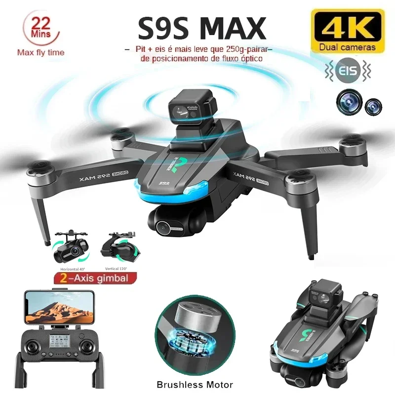 НОВЫЙ S9S MAX MINI Drone 4K 2- – обзор и цена Drone Gimbal Brushless
